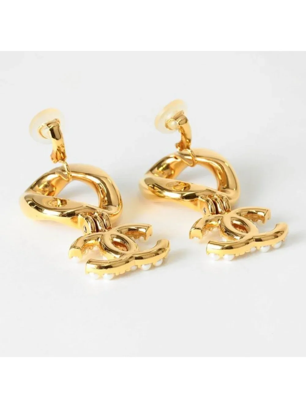 Chanel Faux Pearl Earrings
